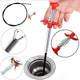 Висувна труба щуп, гнучкий кіготь для прочищення труб, каналізації 60 см., фото 2