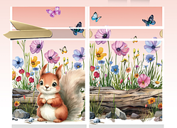 Пакет подарунковий дитячий з малюнком Білочка зі стрічкою зав'язкою поліетиленові щільні 23х12 см