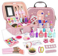 Набір дитячої косметики 142548 русалонька, дитячій макіяж, манікюр рожевий колір, дитяча косметика для дівчаток