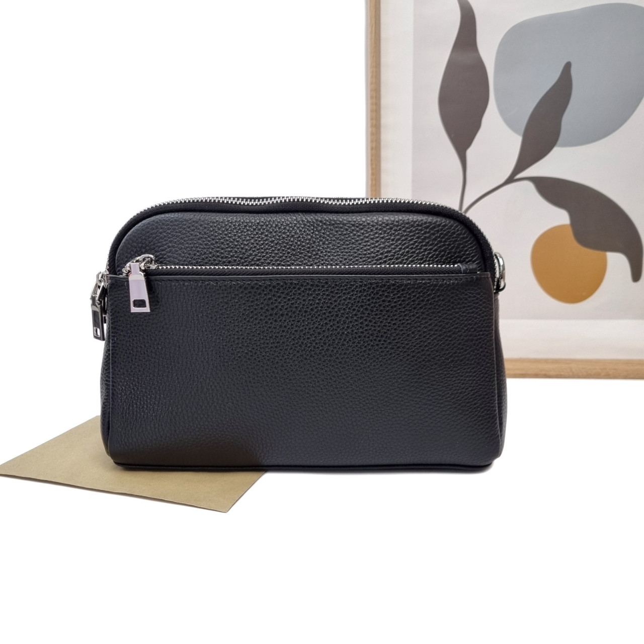 Шкіряна сумка крос-боді чорний Арт.8529/1 black VIVAVERBA Україна — (59)