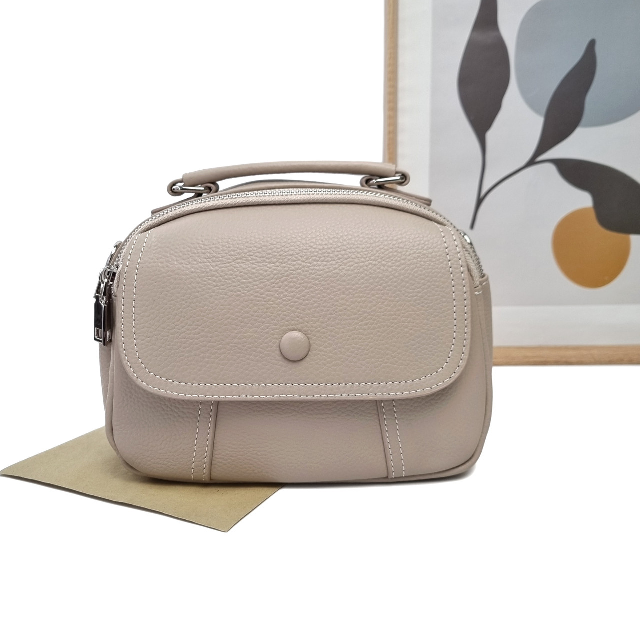 Жіноча маленька сумка крос-боді світло-бежевий Арт.6053 l.beige VIVAVERBA Україна — (54)