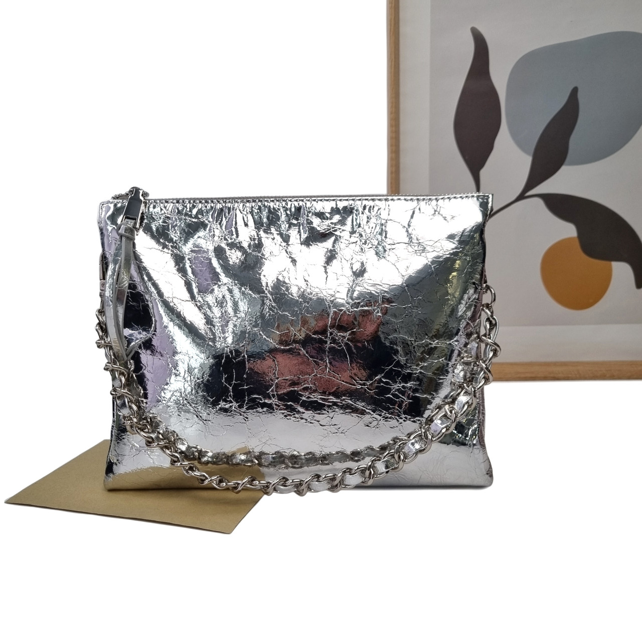 Шкіряна сумка сріблястий Арт.8511-1 silver VIVAVERBA Україна — (54)