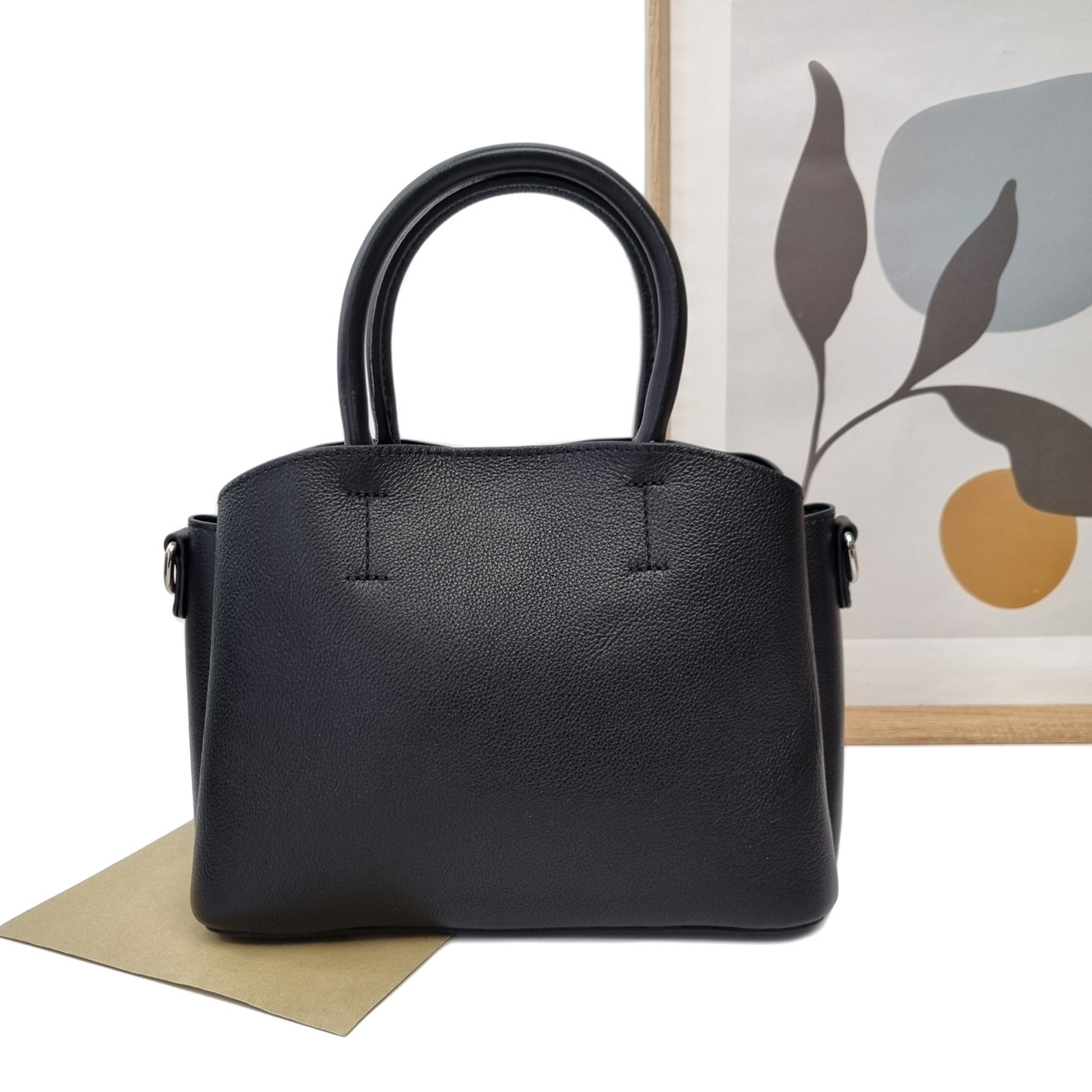 Чорна шкіряна жіноча сумка Арт.6069 black VIVAVERBA Україна — (54)