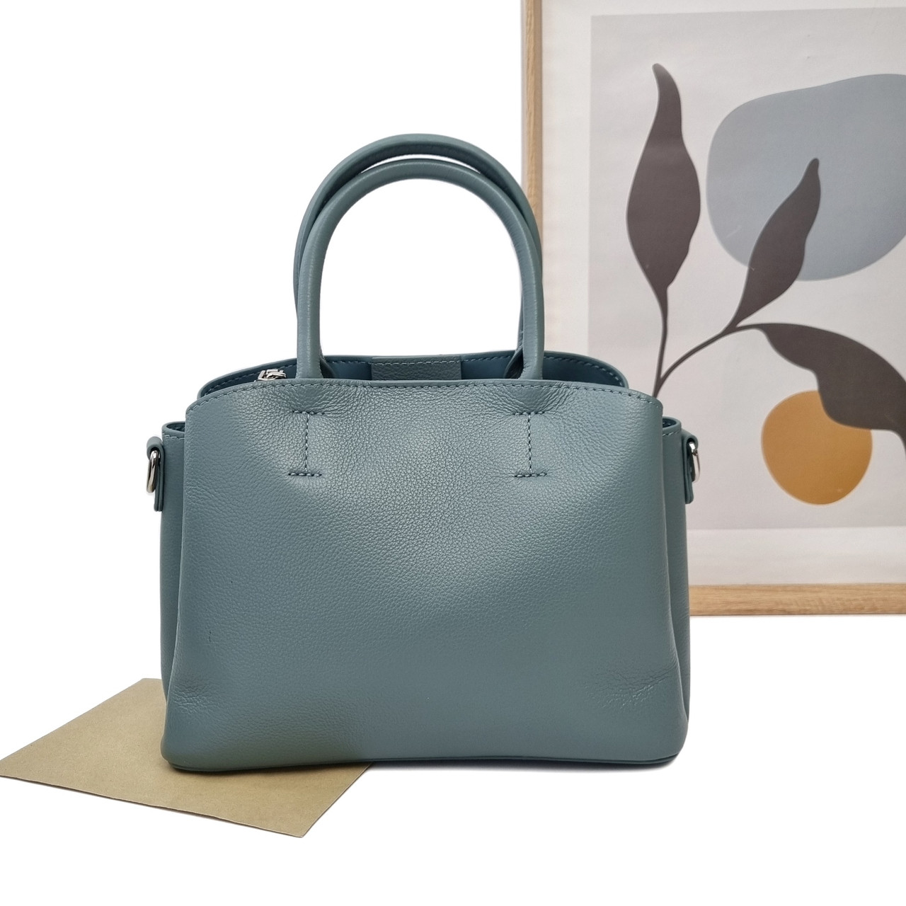 Сумка з короткими ручками	натуральна шкіра блакитний Арт.6069 l.blue VIVAVERBA Україна — (548)
