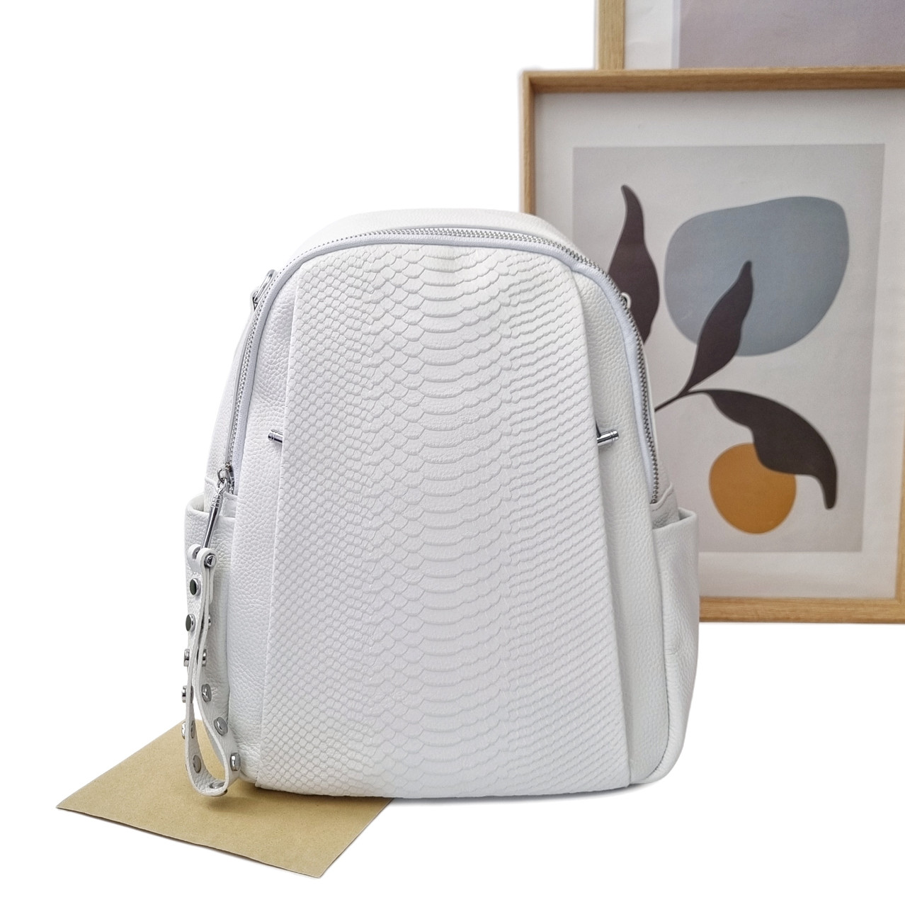 Білий рюкзак натуральна шкіра Арт.6016 white VIVAVERBA Україна — (54)