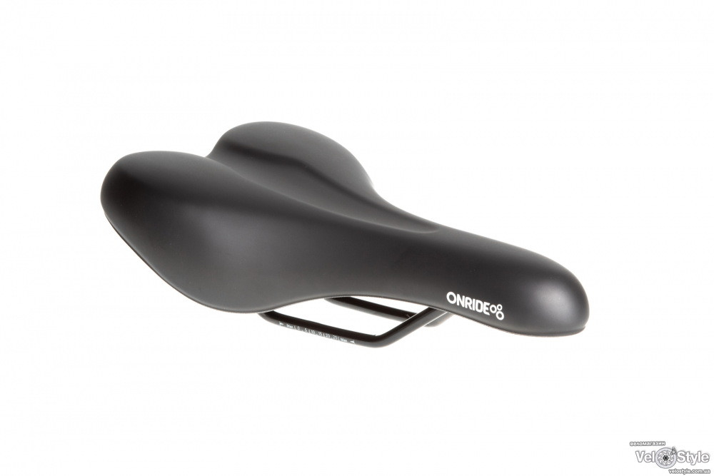 Сідло ONRIDE Siesta, рамки cталь, чорне, 273 x 157 мм + світловидбиваюча смужка KLS 3M 30 см, фото 1