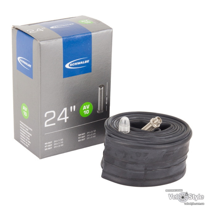 Камера Schwalbe AV10 24x1.5-2.4 40mm 10421310 під автомобільний ніпель