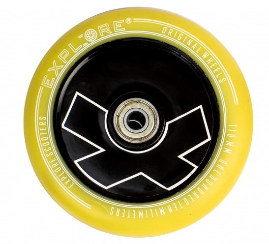 Колесо Explore для трюкового самоката 110мм YELLOW, підшипник abec -9