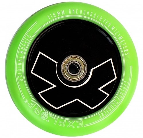 Колесо Explore для трюкового самоката 110мм GREEN, підшипник abec -9