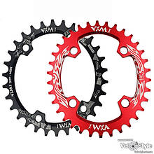 Зірка шатунів VXM Narrow Wide Oval 34T BCD96 ALU червона