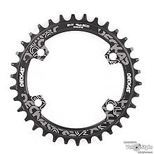 Зірка шатунів Deckas Narrow Wide Round 34T BCD96 асиметрична ALU чорна