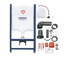 Комплект 5в1: інсталяція Grohe + безобідковий підвісний унітаз Robin, чорний + клавіша хром глянцева, фото 4