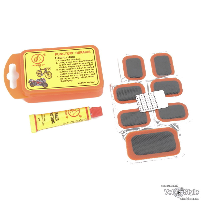 Аптечка для ремонту камер X17 Mini (24x35мм-6шт. 32x50мм-1шт.) + клей 8мл, фото 1