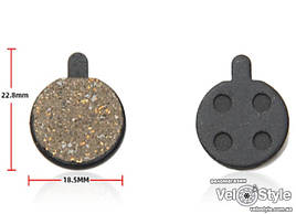 Колодки дискової Lebycle діаметр 18,5 mm, напівметал