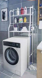Стелаж над пральною машиною 152*65*25см Біла, стійка, полиця органайзер для зберігання, етажерка TM-0091 KNZ, фото 2