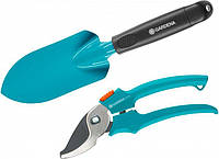 Набор ручного инструмента Gardena Starter Kit (Гардена стартер Кит), секатор + совок (12201)