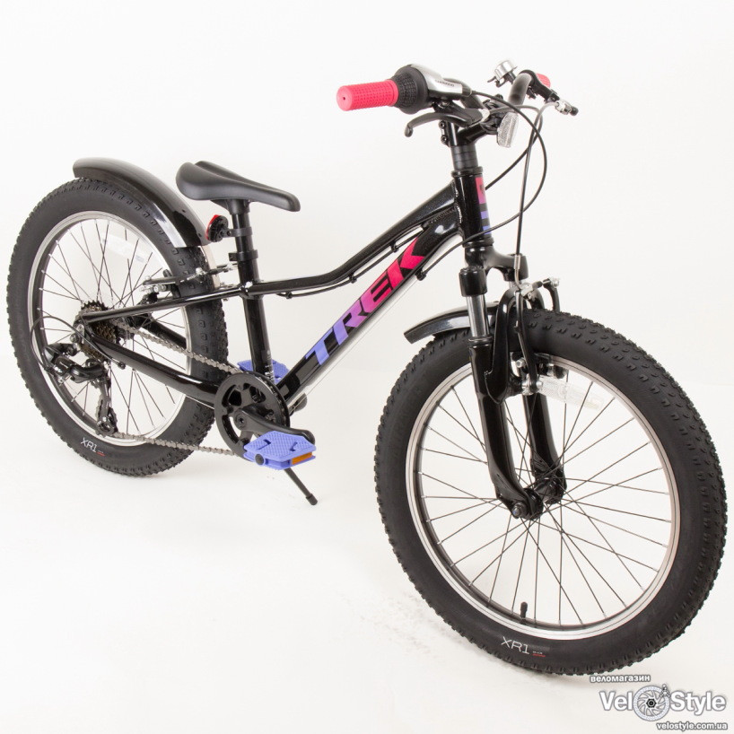 Велосипед дитячий TREK PRECALIBER 20 7SP SUS GIRLS чорний/рожевий колеса 20" 2022, фото 1