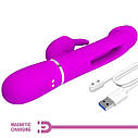 Вібратор PRETTY LOVE  Kampas Rabbit 3 in 1,7 vibration functions 4 licking settings, фото 6