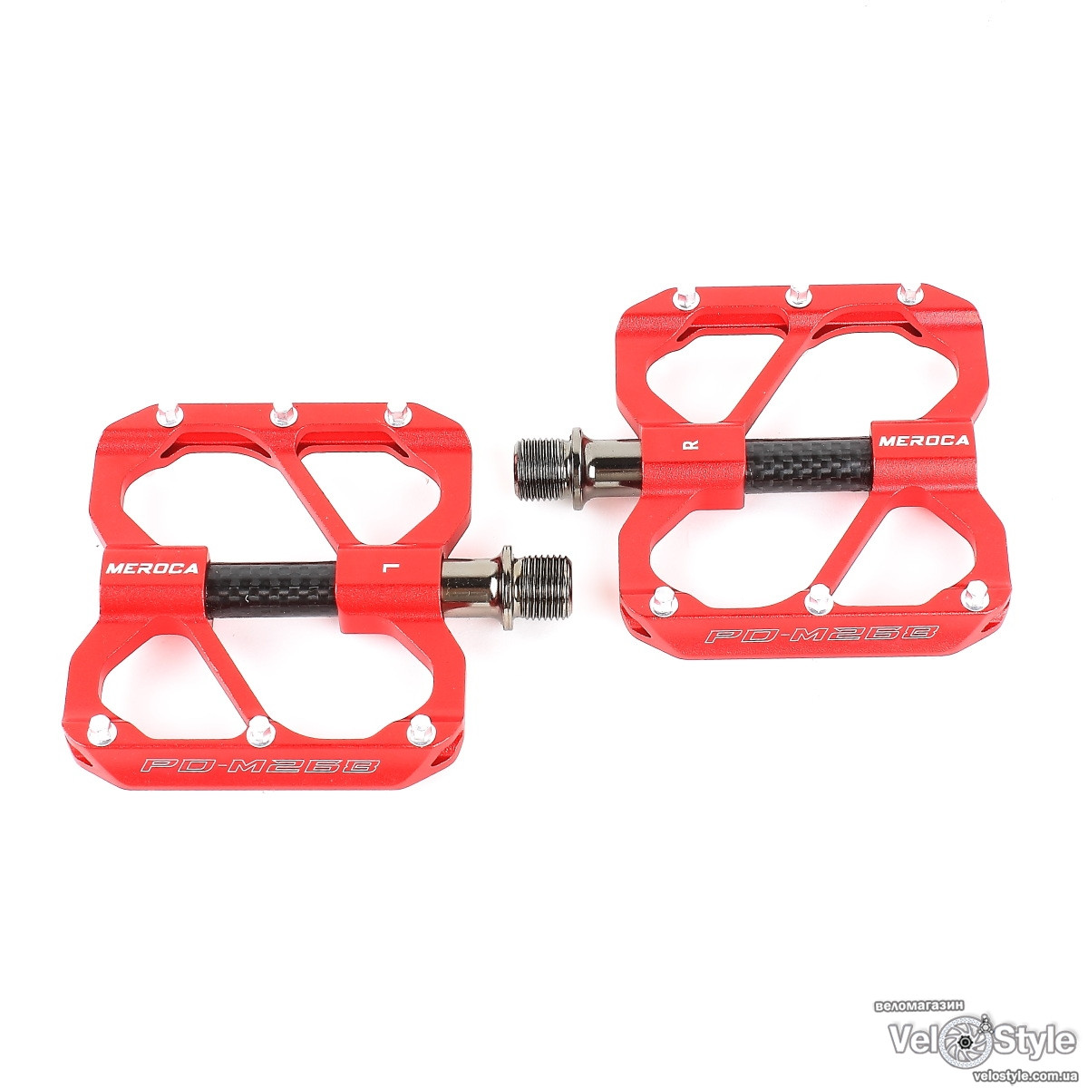 Педалі MEROCA CarbonAxis 3 пром. підшипника, 250 грм. червоні