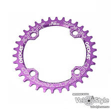 Зірка шатунів Deckas Narrow Wide Round 34T BCD104 ALU Purple