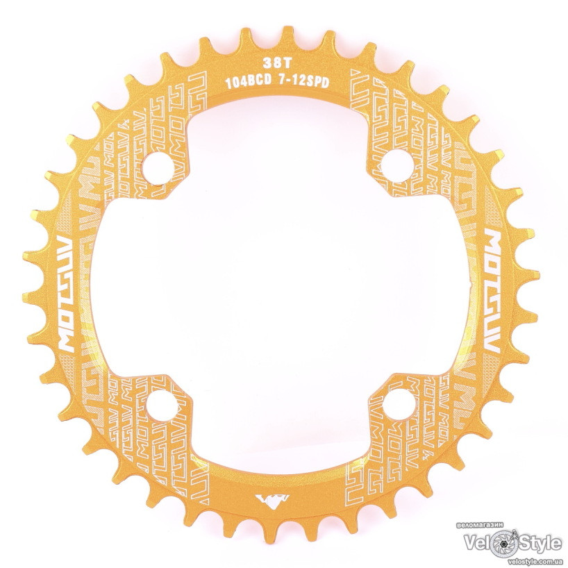Зірка шатунів Motsuv Narrow Wide Round 38T BCD104 ALU золотиста