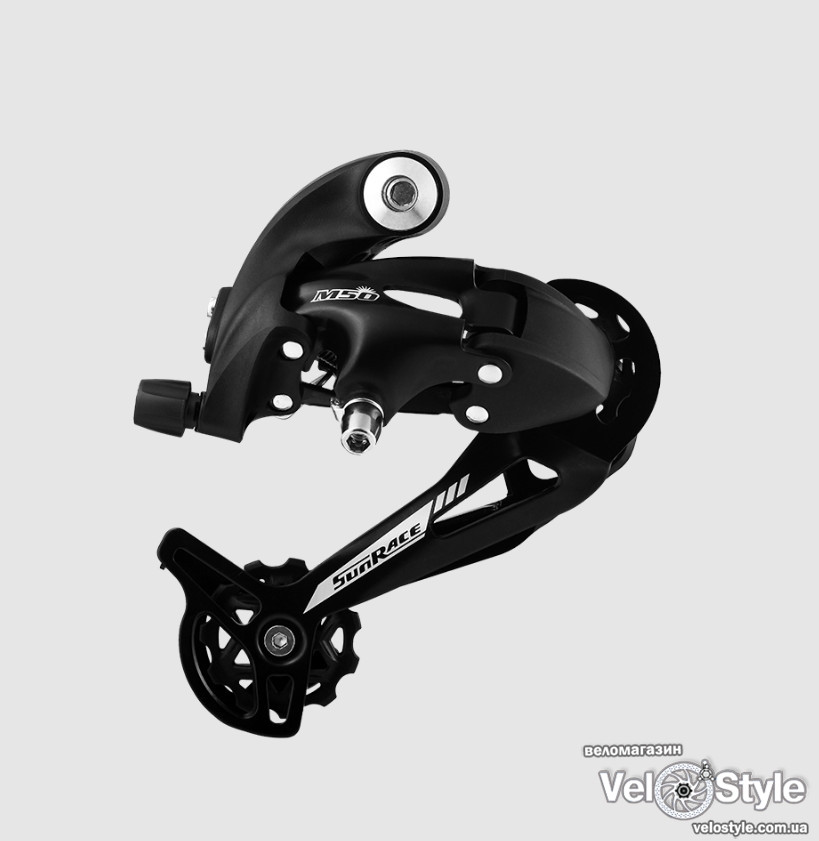 Задній перемикач SunRace M57, 8 швидкостей, для зірок 11-34, довга лапка, прямий монтаж, фото 1