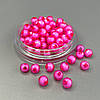 (20 гр) Акрилові грановані намистини "З білою серединкою" 8 мм - малиновий, фото 2