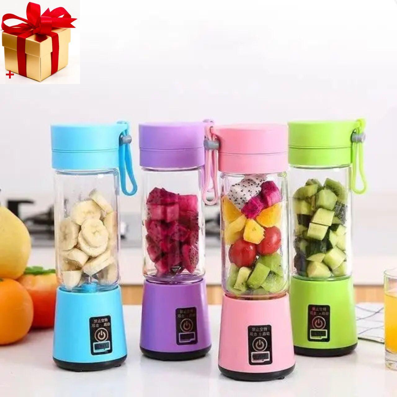 Портативний фітнес блендер USB Smart Juice Cup Fruits 4 ножі rose