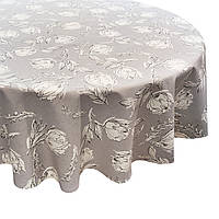 Скатерть овальная тефлоновая с водоотталкивающей пропиткой на овальный стол хлопковая "Бутоны"