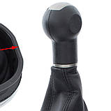 Seat Altea 2004- ЧОРНО-БЕЖЕВА ручка КПП + гетра з ХРОМОВОЮ рамкою 5 ШВИДКІСТЕЙ, фото 8