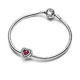 Срібна намистина Pandora «Блискуче серце» 799218C02, фото 4