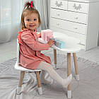 Дитячий столик хмарка і стільчик білий зайчик. Для гри, малювання, навчання!, фото 2