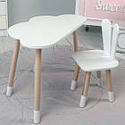 Дитячий столик хмарка і стільчик білий зайчик. Для гри, малювання, навчання!, фото 3