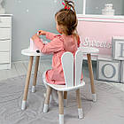 Дитячий столик хмарка і стільчик білий зайчик. Для гри, малювання, навчання!, фото 4