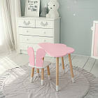 Стіл хмарка і стільчик метелик дитячий рожевий з білим сидінням. Столик для занять, ігор, їжі, фото 9
