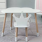 Стіл хмарка і стільчик дитячий  біла корона. Столик для занять, ігор, їжі, фото 5