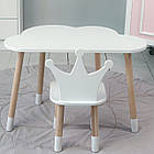 Стіл хмарка і стільчик дитячий  біла корона. Столик для занять, ігор, їжі, фото 7