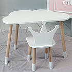 Стіл хмарка і стільчик дитячий  біла корона. Столик для занять, ігор, їжі, фото 8