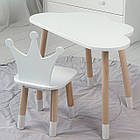 Стіл хмарка і стільчик дитячий  біла корона. Столик для занять, ігор, їжі, фото 10