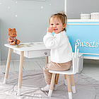 Дитячий столик і стільчик корона білий. Столик із шухлядою для олівців і розмальовок 66928, фото 4