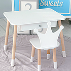 Дитячий столик і стільчик корона білий. Столик із шухлядою для олівців і розмальовок 66928, фото 7