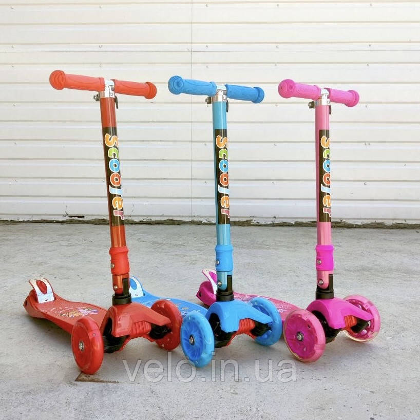Дитячий триколісний самокат Scooter Bear and Hare 05Y, самокат для дитини, якісний самокат