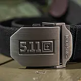 Якісний тактичний ремінь з міцної стропи від бренда "5.11" зі стальною пряжкою, фото 2