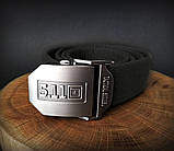 Якісний тактичний ремінь з міцної стропи від бренда "5.11" зі стальною пряжкою, фото 3