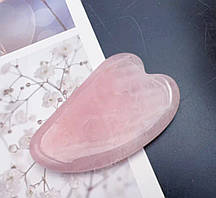 Скребок гуаша з натурального (КАМІНЬ) рожевого кварцу серце Gua Sha Anti Aging Scraping Massage Tool