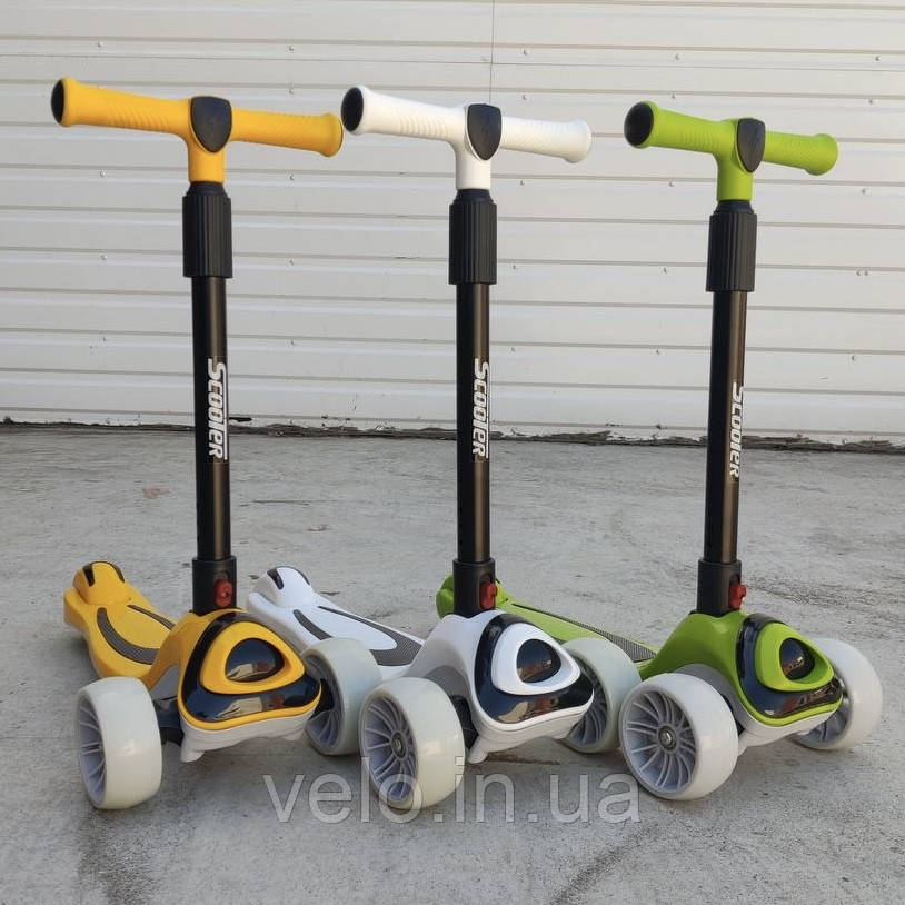 Дитячий триколісний самокат Scooter Light 602, фірмовий самокат, самокат для дитини, якісний самокат