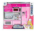 Меблі для ляльки 818-26А холодильник газова плита посудомийка звук світло висота 32 см, фото 6