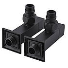 Набір Кран напівобертовий кутовий з американкою SOLOMON LUX 1/2″ CUBE BLACK 8888 (1уп), фото 6