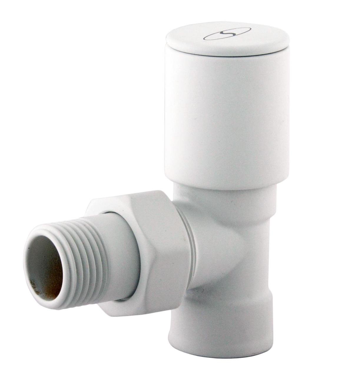 Кран вентильний кутовий з американкою SOLOMON 1/2″ WHITE 1845