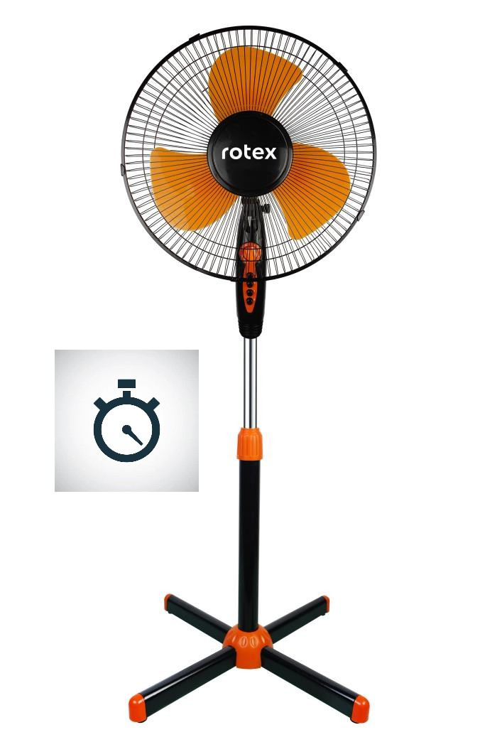 Підлоговий вентилятор 40 см, 40 Вт, 3 швидкості, з таймером (Rotex RAF49-E)